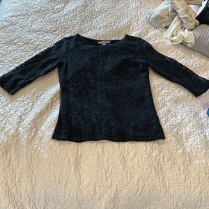 Black U-neck blouse